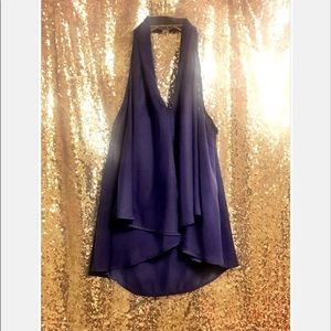 Akira Dark Purple Flowy Halter Top